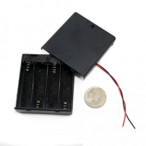 Portapila 4xAA, con switch