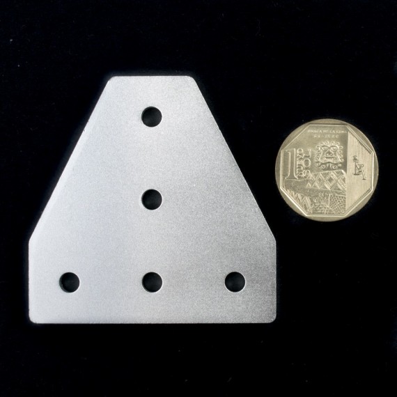 Placa de unión T de 5 agujeros