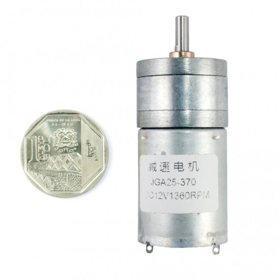 Motor DC con caja reductora JGA25-370 - 12V 1360rpm