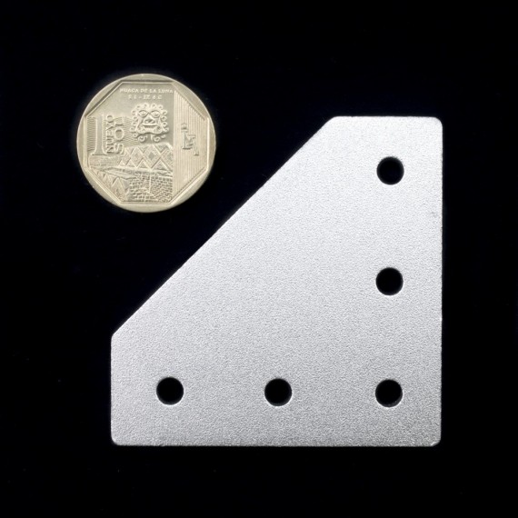 Placa de unión L de 5 agujeros