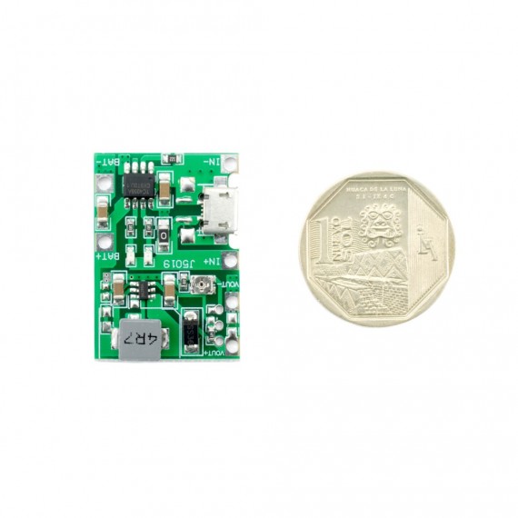 Cargador USB de batería litio con step up regulable