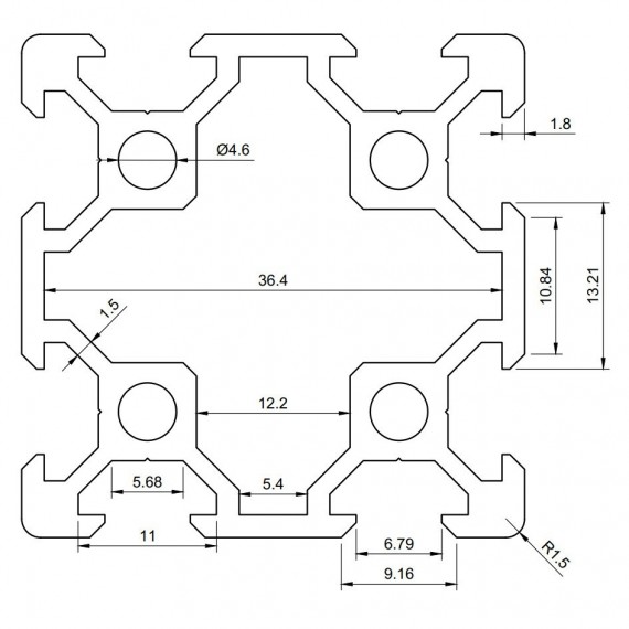 Perfil V-Slot 4040 L3.2m