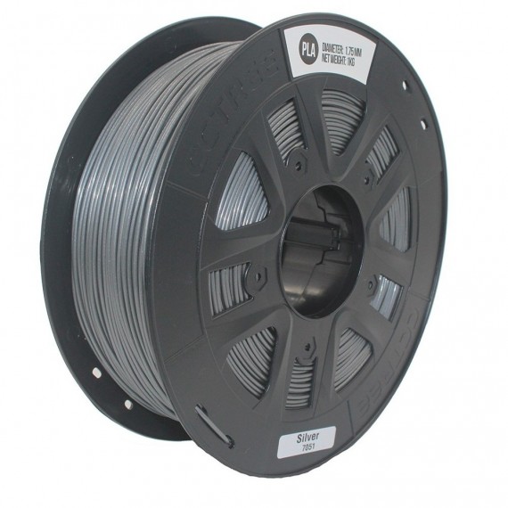 PLA Plata 1.75mm rollo de  1Kg