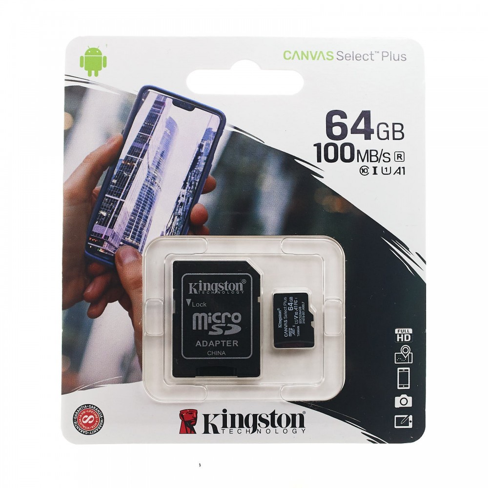 Scheda Di Memoria Kingston Micro-SD 64GB – Classe 10, Con Adattatore SD – Vecchio Modello, Colore Azzurro