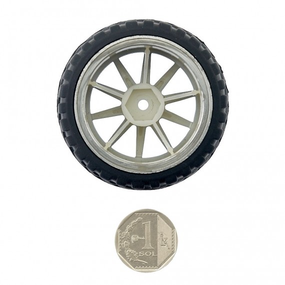 Rueda de plástico con eje hexagonal D65mm