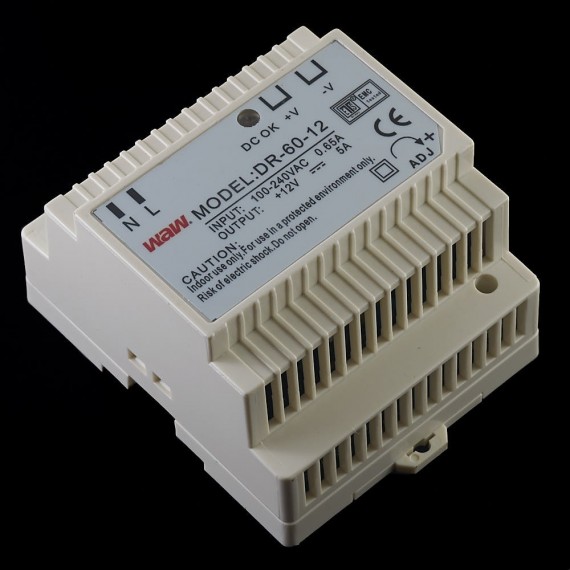 Fuente de alimentación conmutada DIN 60W 12V WODE