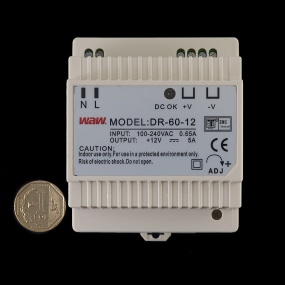 Fuente de alimentación conmutada DIN 60W 12V WODE