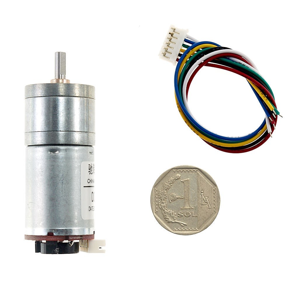 Motor DC con caja reductora y encoder 25GA - 12V 350RPM