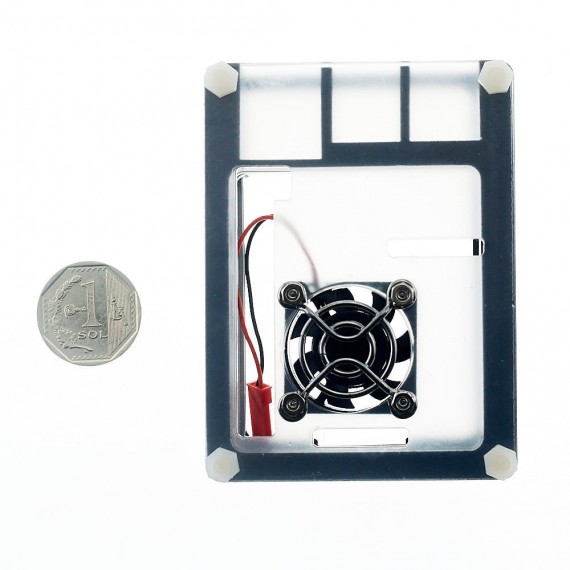 Case acrílico con ventilador para Raspberry Pi 4B
