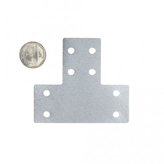 Placa de unión T de 8 agujeros