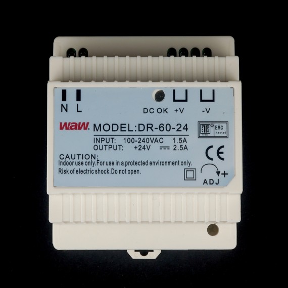 Fuente de alimentación AC/DC DIN 60W 24V WODE