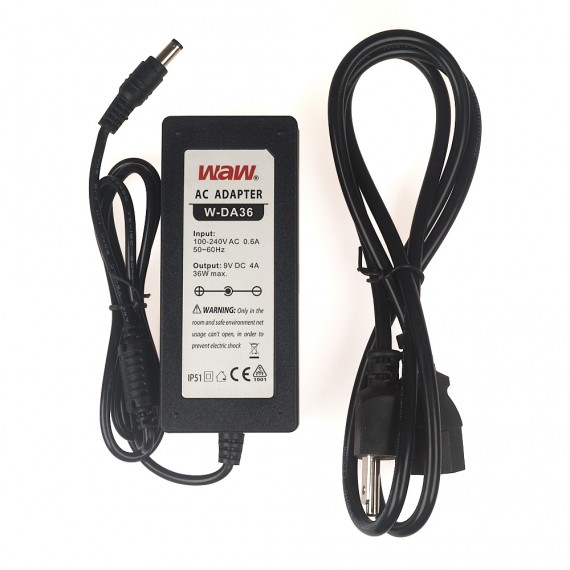 Fuente de alimentación AC/DC 36W 9V 4A WODE (cargador)