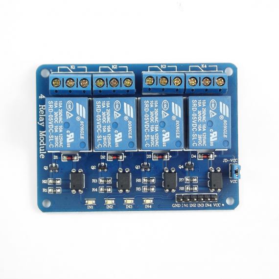 Módulo Relay, 4 canales 5VDC