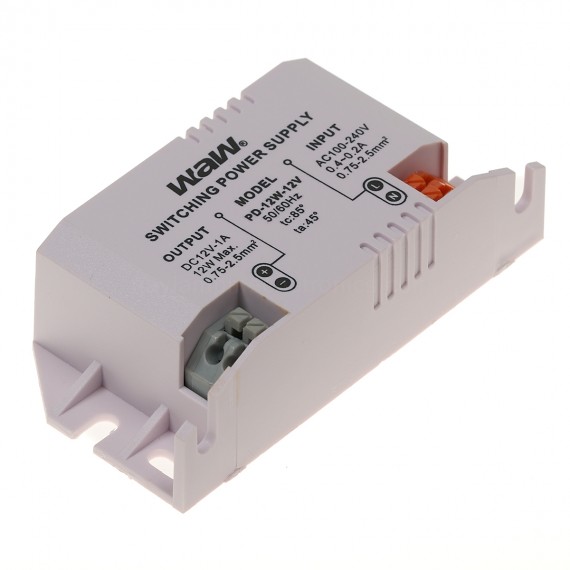 Fuente de alimentación AC/DC 12W 12V 1A WODE (en case)
