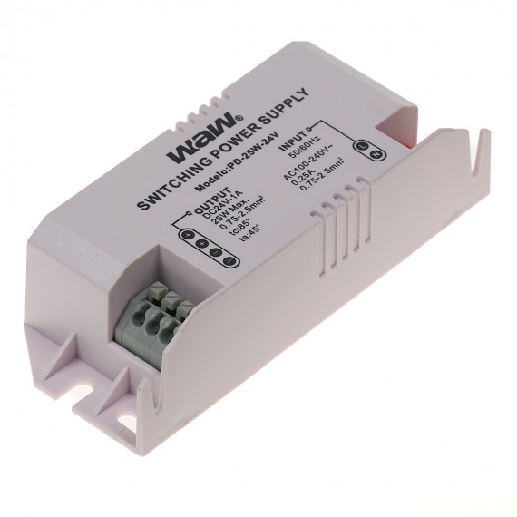 Fuente de alimentación AC/DC 25W 24V 1A WODE (en case)