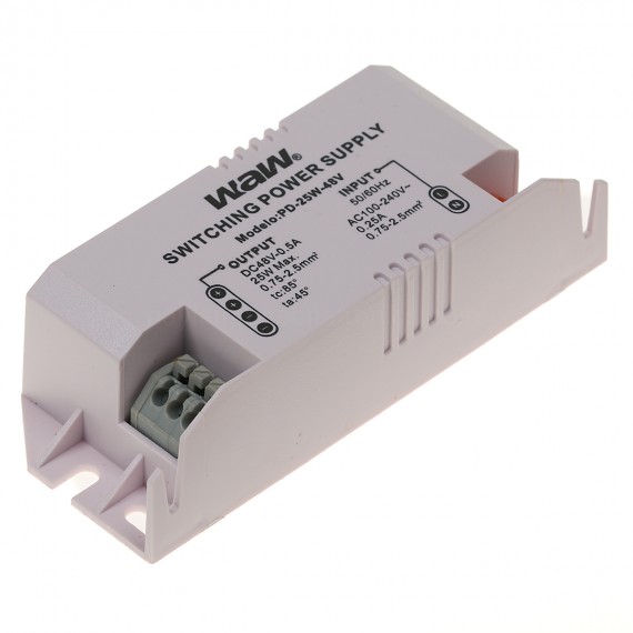 Fuente de alimentación AC/DC 25W 48V 0.5A WODE (en case)